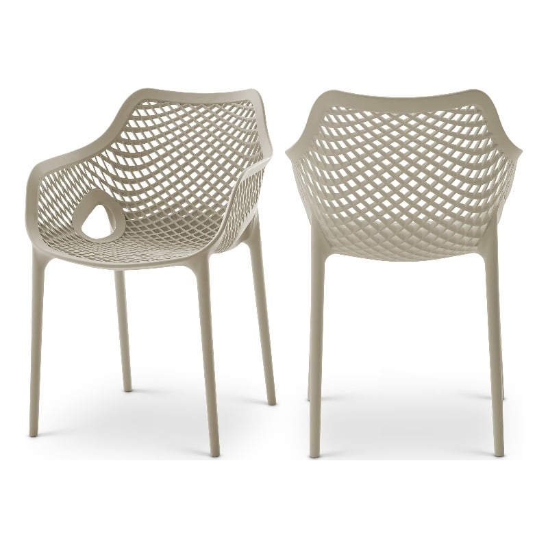 Meridian Furniture Mykonos Taupe Outdoor Patio Dining Chair (Set of 4)
