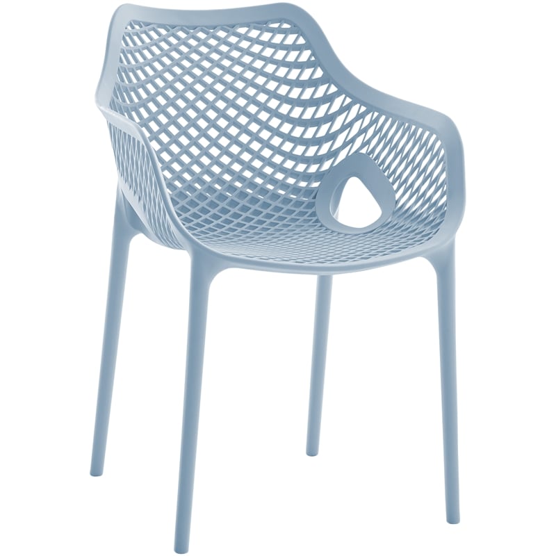 Meridian Furniture Mykonos Sky Blue Outdoor Patio Dining Chair (Set of 4)