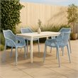 Meridian Furniture Mykonos Sky Blue Outdoor Patio Dining Chair (Set of 4)