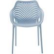 Meridian Furniture Mykonos Sky Blue Outdoor Patio Dining Chair (Set of 4)