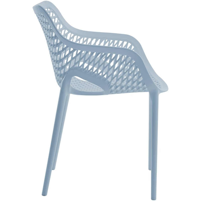 Meridian Furniture Mykonos Sky Blue Outdoor Patio Dining Chair (Set of 4)