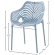 Meridian Furniture Mykonos Sky Blue Outdoor Patio Dining Chair (Set of 4)