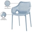 Meridian Furniture Mykonos Sky Blue Outdoor Patio Dining Chair (Set of 4)