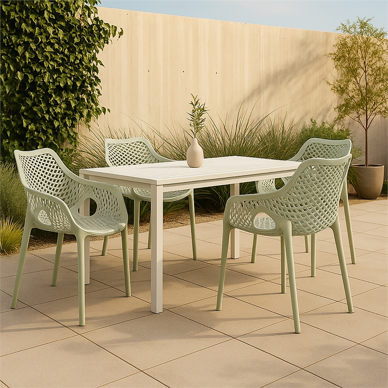 Meridian Furniture Mykonos Mint Outdoor Patio Dining Chair (Set of 4)