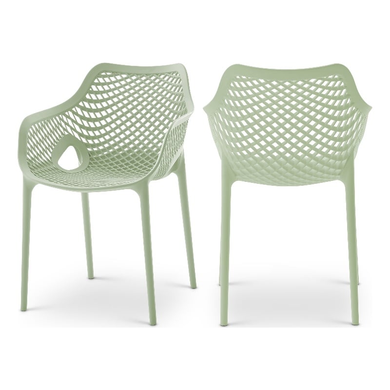 Meridian Furniture Mykonos Mint Outdoor Patio Dining Chair (Set of 4)