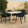 Meridian Furniture Mykonos Navy Outdoor Patio Dining Chair (Set of 4)