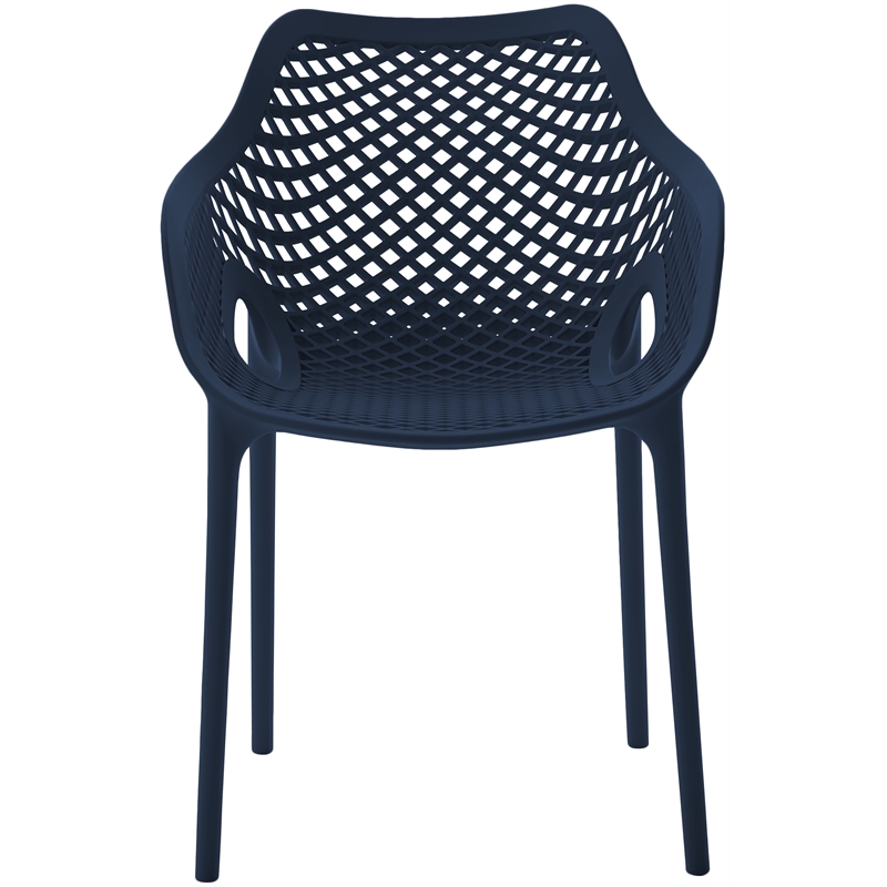 Meridian Furniture Mykonos Navy Outdoor Patio Dining Chair (Set of 4)