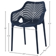 Meridian Furniture Mykonos Navy Outdoor Patio Dining Chair (Set of 4)