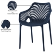 Meridian Furniture Mykonos Navy Outdoor Patio Dining Chair (Set of 4)