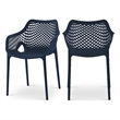 Meridian Furniture Mykonos Navy Outdoor Patio Dining Chair (Set of 4)