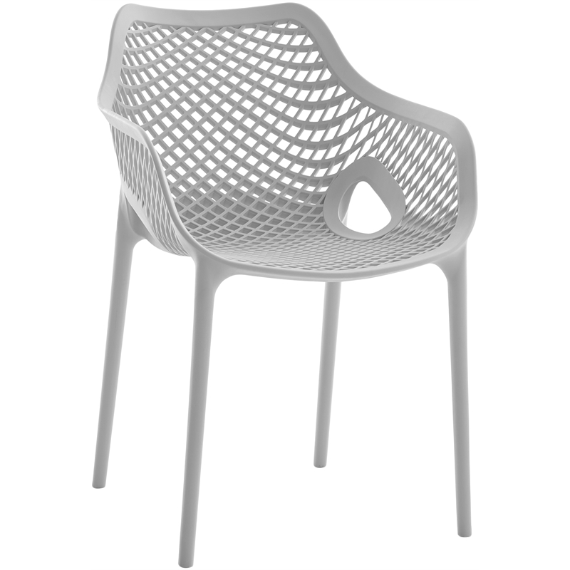 Meridian Furniture Mykonos Grey Outdoor Patio Dining Chair (Set of 4)