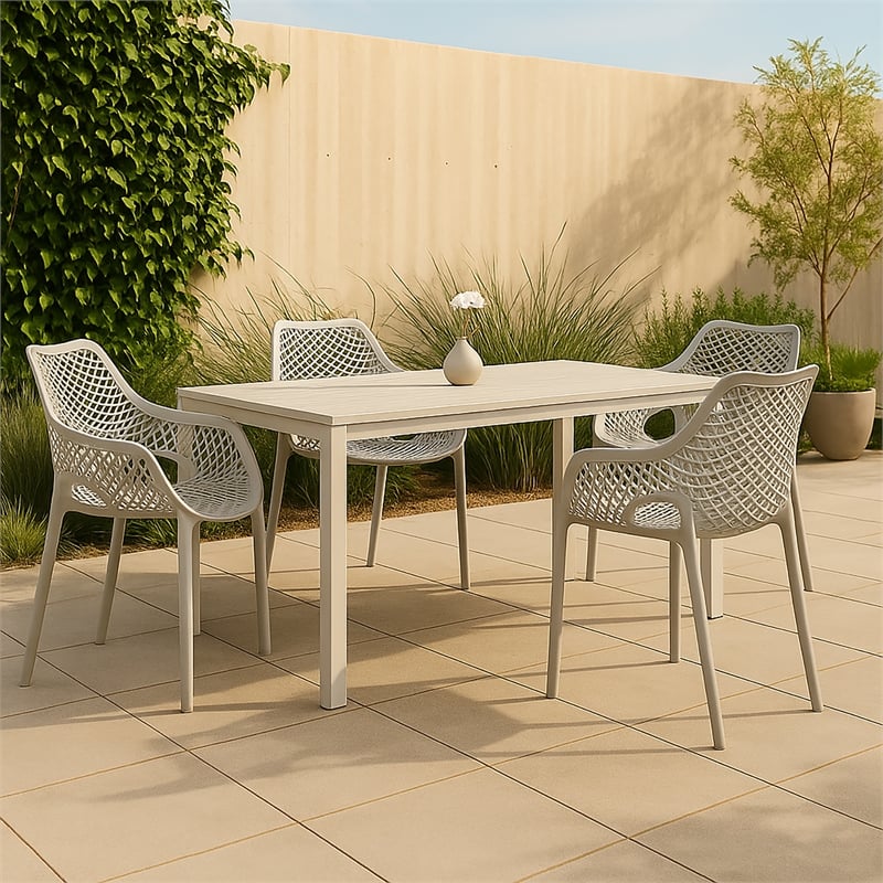 Meridian Furniture Mykonos Grey Outdoor Patio Dining Chair (Set of 4)
