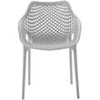 Meridian Furniture Mykonos Grey Outdoor Patio Dining Chair (Set of 4)