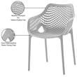 Meridian Furniture Mykonos Grey Outdoor Patio Dining Chair (Set of 4)