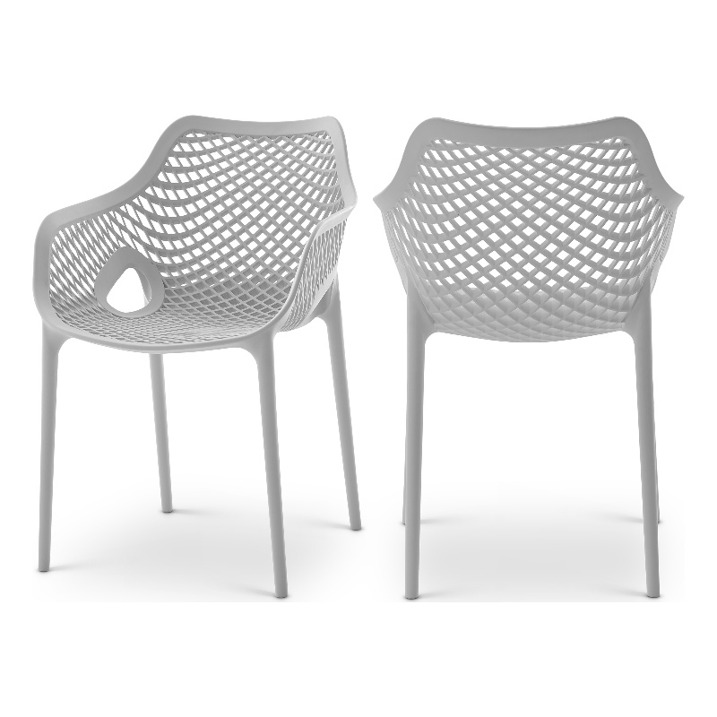 Meridian Furniture Mykonos Grey Outdoor Patio Dining Chair (Set of 4)
