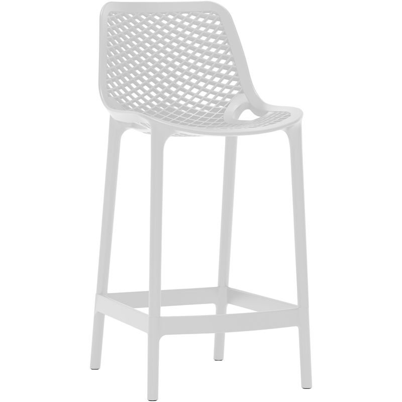 Meridian Furniture Mykonos White Outdoor Patio Stool (Set of 4)