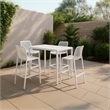 Meridian Furniture Mykonos White Outdoor Patio Stool (Set of 4)