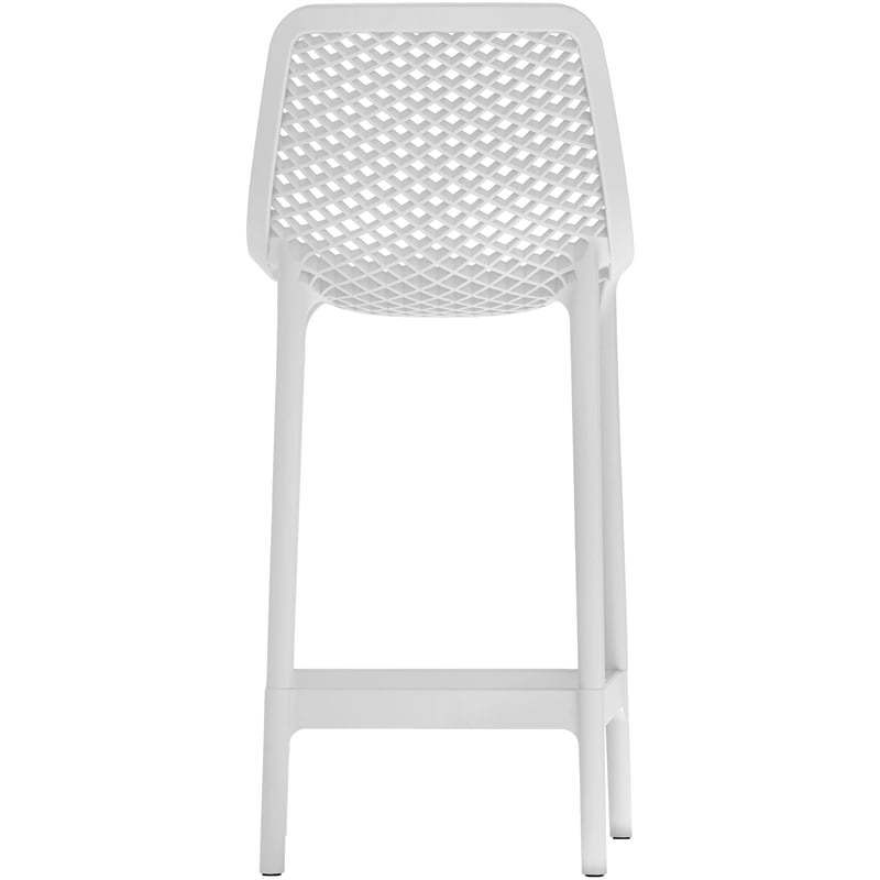 Meridian Furniture Mykonos White Outdoor Patio Stool (Set of 4)