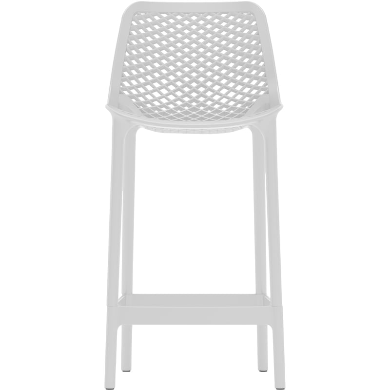 Meridian Furniture Mykonos White Outdoor Patio Stool (Set of 4)
