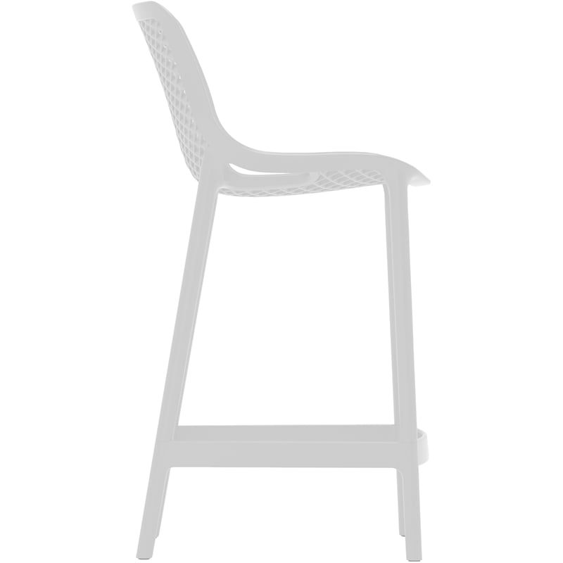Meridian Furniture Mykonos White Outdoor Patio Stool (Set of 4)
