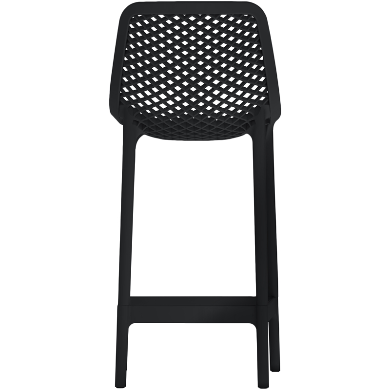 Meridian Furniture Mykonos Black Outdoor Patio Stool (Set of 4)