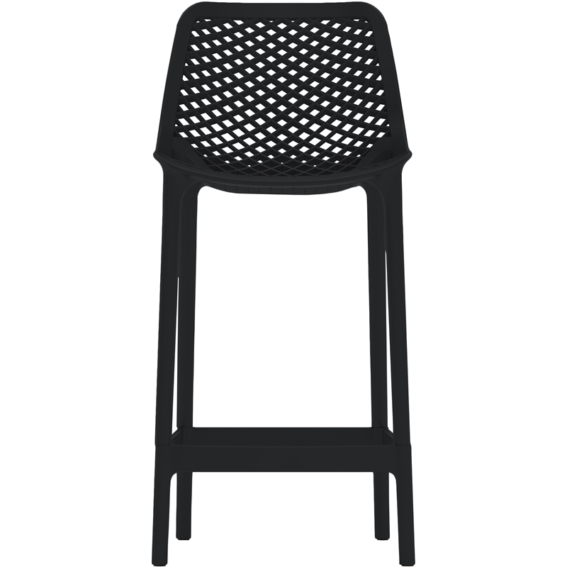 Meridian Furniture Mykonos Black Outdoor Patio Stool (Set of 4)