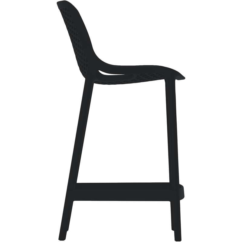 Meridian Furniture Mykonos Black Outdoor Patio Stool (Set of 4)