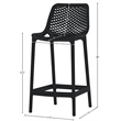 Meridian Furniture Mykonos Black Outdoor Patio Stool (Set of 4)