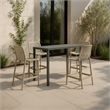 Meridian Furniture Mykonos Taupe Outdoor Patio Stool (Set of 4)