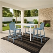 Meridian Furniture Mykonos Sky Blue Outdoor Patio Stool (Set of 4)