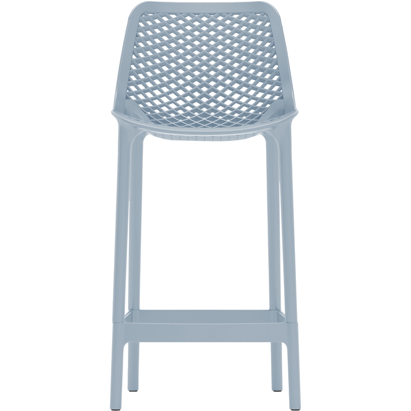 Meridian Furniture Mykonos Sky Blue Outdoor Patio Stool (Set of 4)