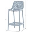 Meridian Furniture Mykonos Sky Blue Outdoor Patio Stool (Set of 4)