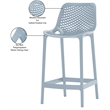 Meridian Furniture Mykonos Sky Blue Outdoor Patio Stool (Set of 4)
