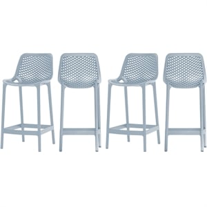 meridian furniture mykonos sky blue outdoor patio stool (set of 4)
