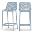 Meridian Furniture Mykonos Sky Blue Outdoor Patio Stool (Set of 4)