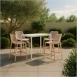 Meridian Furniture Mykonos Pink Outdoor Patio Stool (Set of 4)