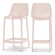 Meridian Furniture Mykonos Pink Outdoor Patio Stool (Set of 4)