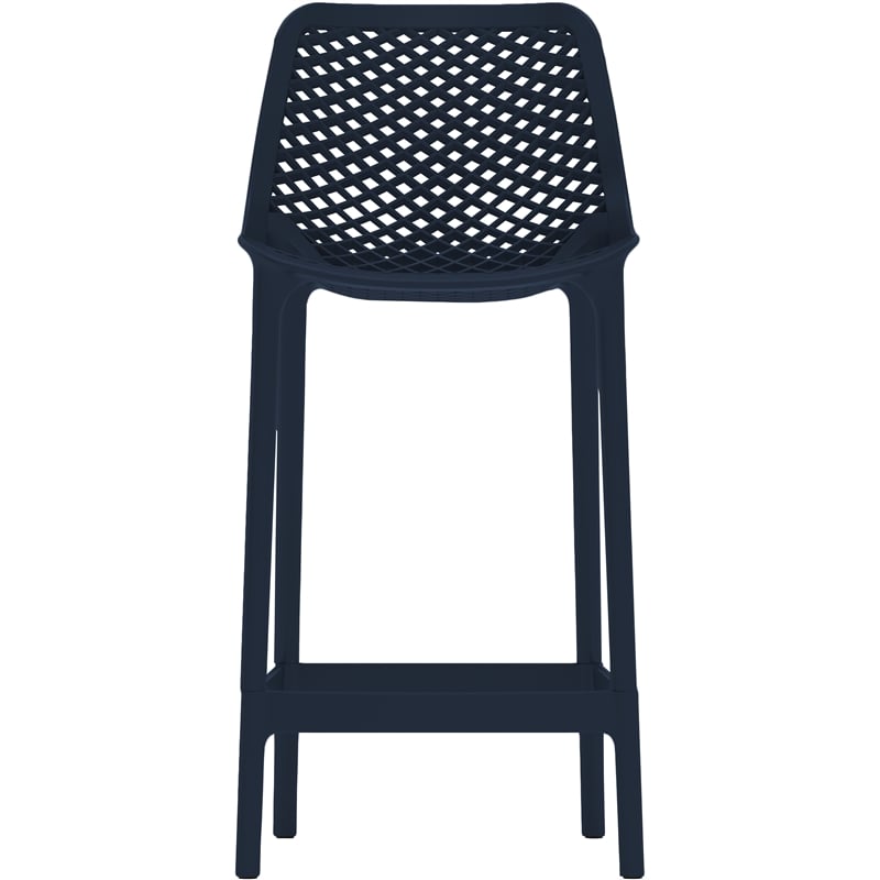 Meridian Furniture Mykonos Navy Outdoor Patio Stool (Set of 4)