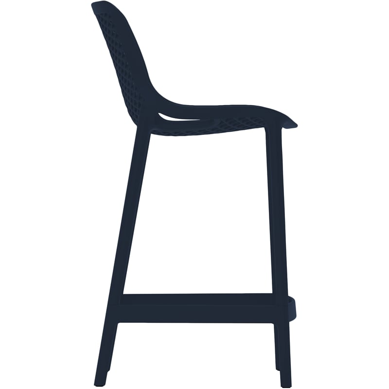 Meridian Furniture Mykonos Navy Outdoor Patio Stool (Set of 4)