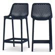 Meridian Furniture Mykonos Navy Outdoor Patio Stool (Set of 4)