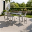 Meridian Furniture Mykonos Grey Outdoor Patio Stool (Set of 4)