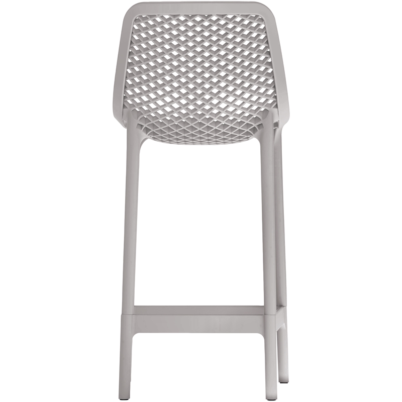 Meridian Furniture Mykonos Grey Outdoor Patio Stool (Set of 4)