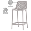 Meridian Furniture Mykonos Grey Outdoor Patio Stool (Set of 4)