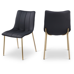 Meridian Furniture Isla Black Vegan Leather Dining Chair (Set of 2)