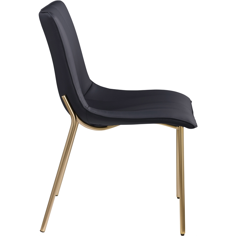 Meridian Furniture Isla Black Vegan Leather Dining Chair (Set of 2)