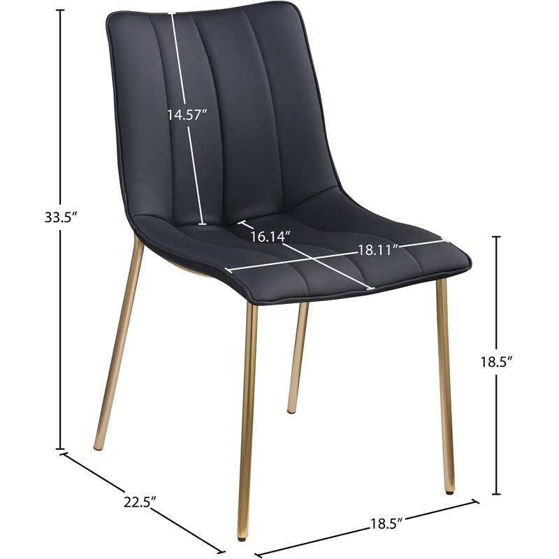 Meridian Furniture Isla Black Vegan Leather Dining Chair (Set of 2)