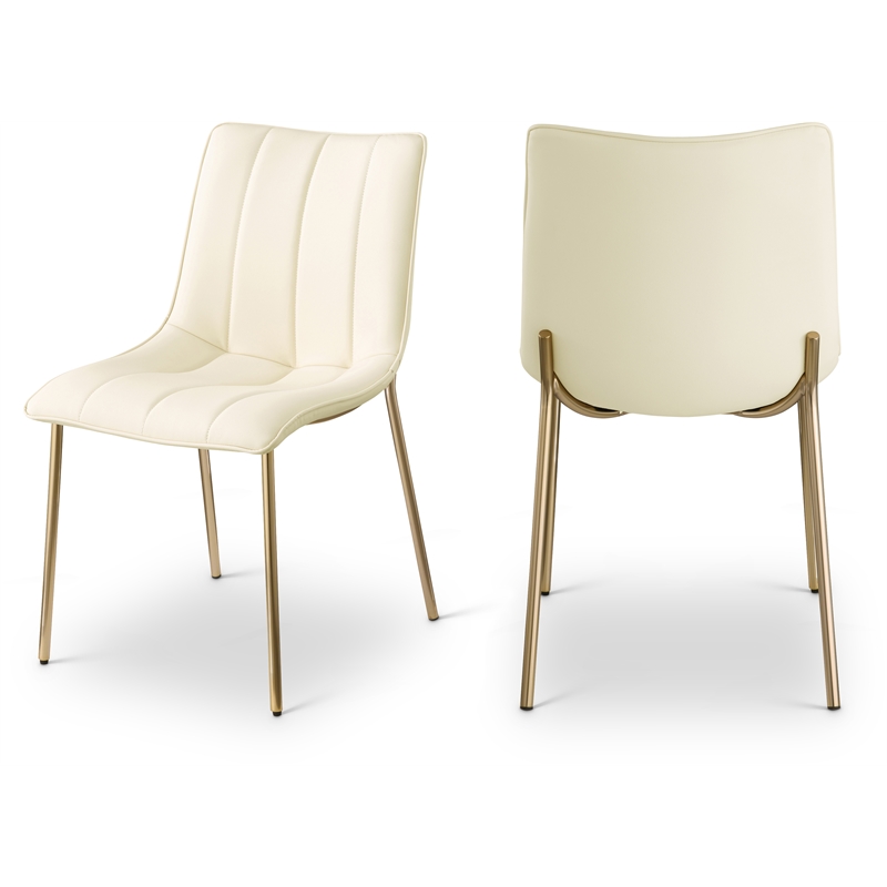 Meridian Furniture Isla Cream Vegan Leather Dining Chair (Set of 2)