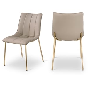 Meridian Furniture Isla Taupe Vegan Leather Dining Chair (Set of 2)