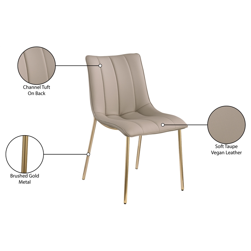 Meridian Furniture Isla Taupe Vegan Leather Dining Chair (Set of 2)