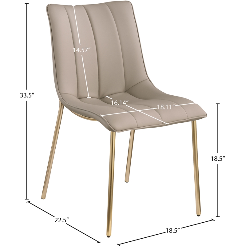 Meridian Furniture Isla Taupe Vegan Leather Dining Chair (Set of 2)